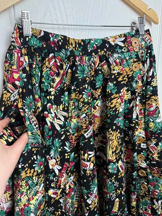 Hell Bunny Monte Carlo Circle Skirt Size Large Black 50s Inspired Rockabilly - Picture 4 of 8